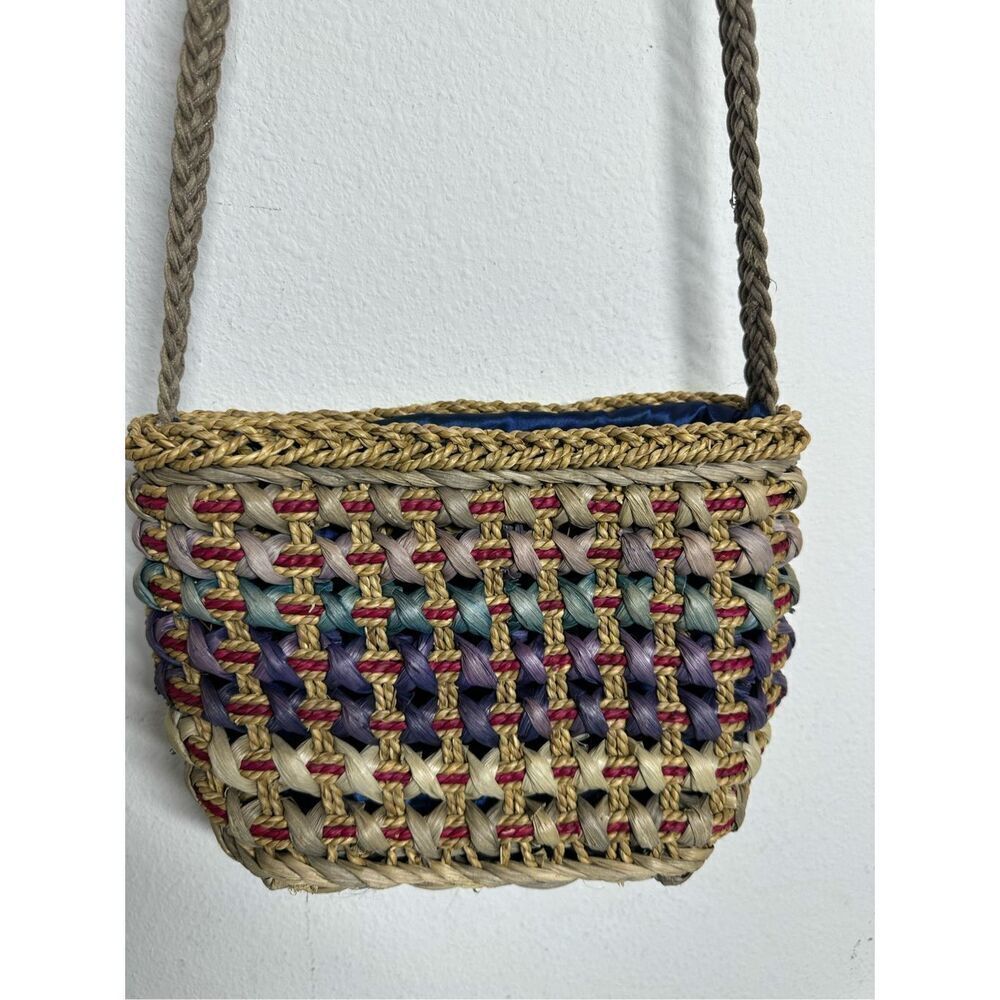 SUN N SAND Woven Jute Rainbow Raffia Bohemian Women’s Crossbody Bag
